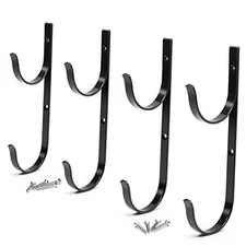 Pool Pole Hanger Premium Aluminium Holder Set by , Ideal Hooks for 4pc Black