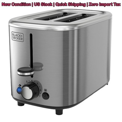 BLACK+DECKER 2-Slice Toaster Stainless Steel Extra Wide Slot 7 Shade Settings