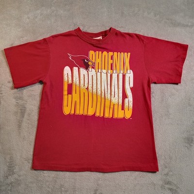 VTG Phoenix Cardinals Shirt Kids Large Red Graphic Arizona Single Stitch 90s NFL