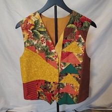Handmade Fall Themed Patchwork Vest Women's Size Small/Medium No Tags