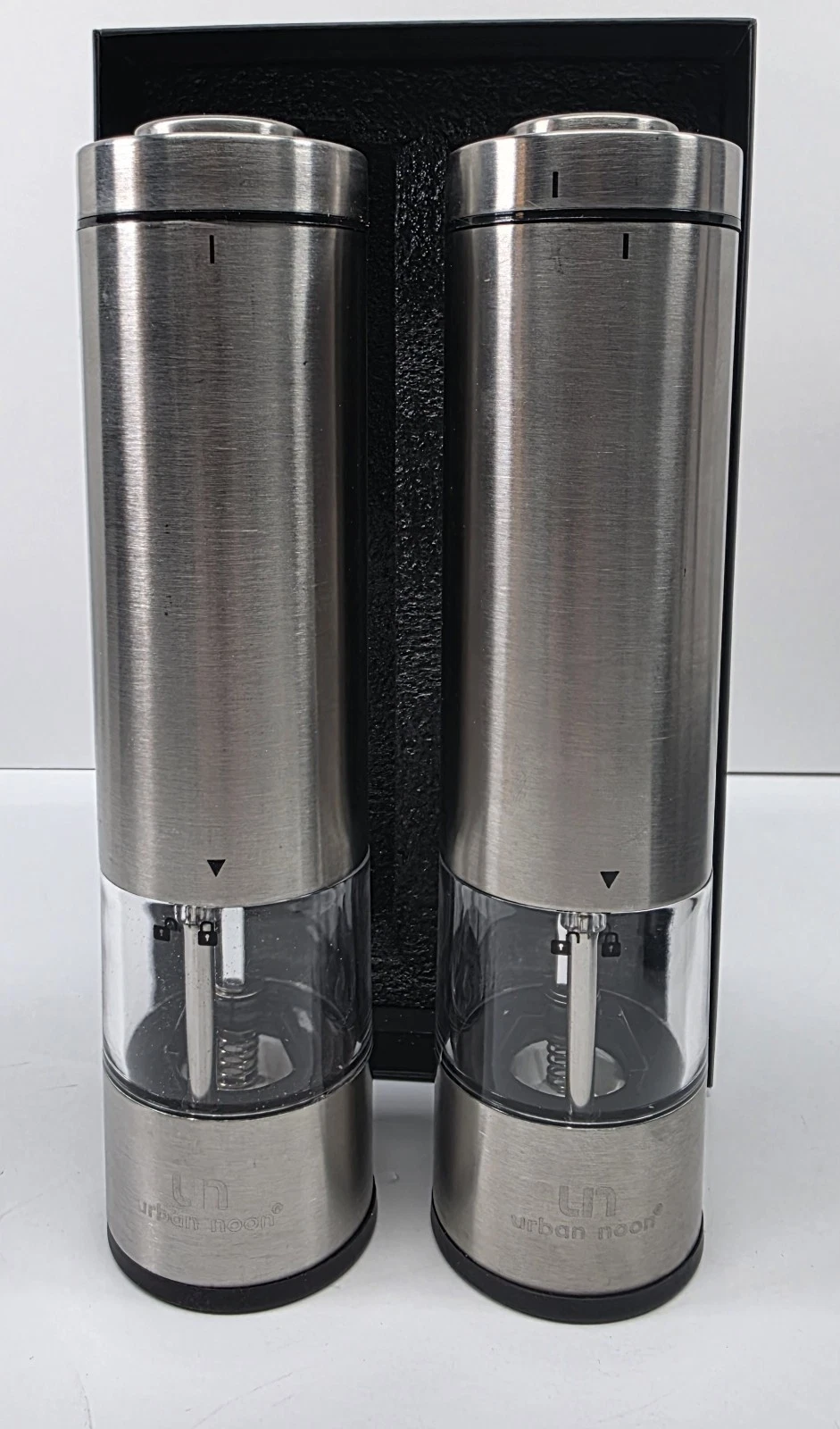 Urban Noon Stainless Steel Battery Operated Salt & Pepper Grinder Set
