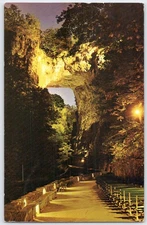 Vintage Night View Natural Bridge Virginia Scenic Postcard Tichnor Bros