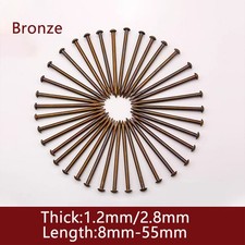 Pure Copper Brass Small Mini Round Head Nail Tack Length 8-55mm Dia 1.2-2.8mm
