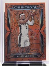 2023-24 Panini Obsidian Keldon Johnson #145 Electric Etch Orange Flood /99 Spurs
