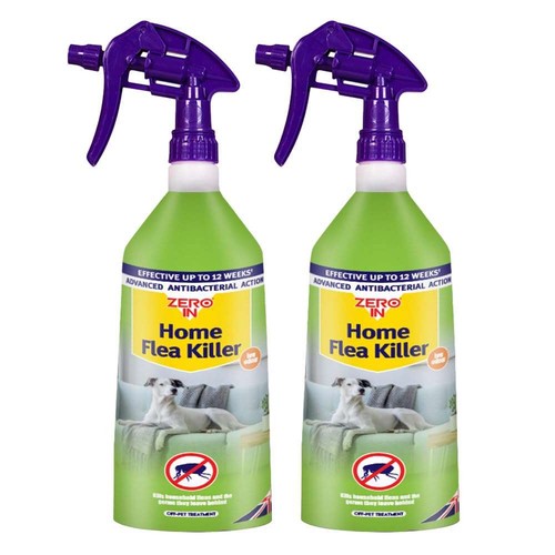 Zero In Home Flea Killer Spray 1L Twin Pack (2 x 1L) – Ready-To-Use