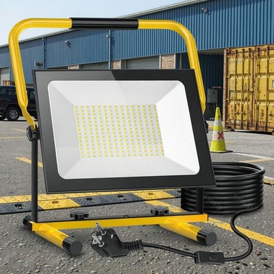 200W LED Fluter Stativ Baustrahler Scheinwerfer Flutlicht Arbeitsleuchte Lampen