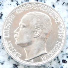 3 Mark 1910 A HESSEN Ernst Ludwig Silber Kaiserreich Münze Deutsches Reich selte