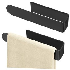 Hand Towel Holder, Self Adhesive Towel Racks for Bathroom 8 inch 2 Pack Black