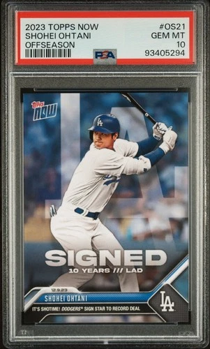 SHOHEI OHTANI 2023 Topps Now SIGNED OFFSEASON #OS21 DODGERS PSA 10 💎 💎 💎