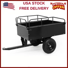 750LB Heavy Duty Dump Cart Garden Utility Trailer for ATV UTV Lawn Mower Tractor