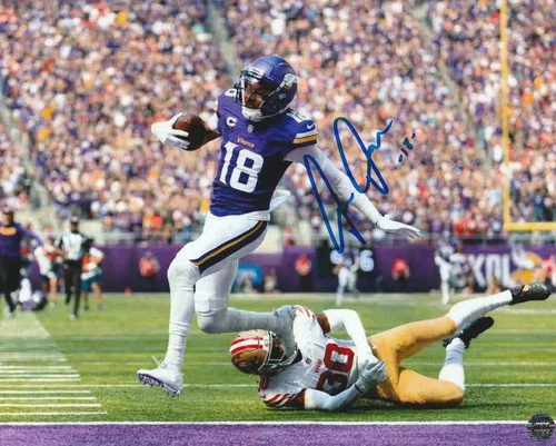 Justin Jefferson Signed Autographed Minnesota Vikings 8x10 Photo with COA/Holo