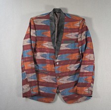 Vintage Blazer Mens Medium Southwestern Chevron Dhaka Aztec Jacket