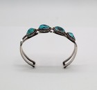 Navajo Style Bracelet Sterling Silver Turquoise 4 Stones Arizona Signed 28.25g — photo 2