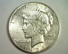1935 PEACE SILVER DOLLAR ABOUT UNCIRCULATED AU NICE ORIGINAL COIN BOBS COINS