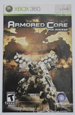 Armored Core: For Answer *MANUAL ONLY* Xbox 360 - 2008, Excellent Condition
