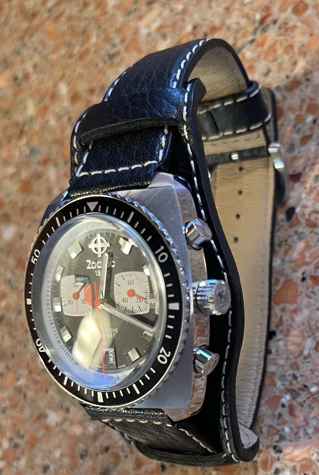 Zodiac 1882 Sea Dragon Hombre Cronógrafo Taquímetro Esfera Negra ZO2216 100m. Nuevo. Foto 2 de 4