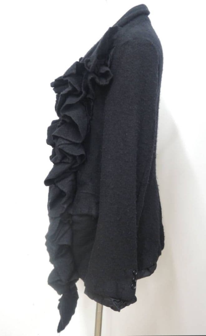 USED COMME RUFFLED COLLAR WOOL OUTER JACKET GOOD - image 4