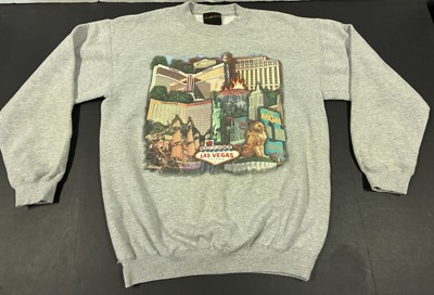 Vintage 90s Las Vegas Nevada Hotels MGM Grand Sweatshirt Men s Medium Bellagio