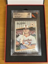 Jersey Fusion #616 1989 Fleer Baseball Bill Ripken Black Box On Bat Knob F Face