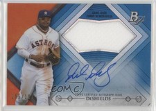 2014 Bowman Platinum Jumbo Relic Blue Refractor Delino DeShields Jr Auto w8t