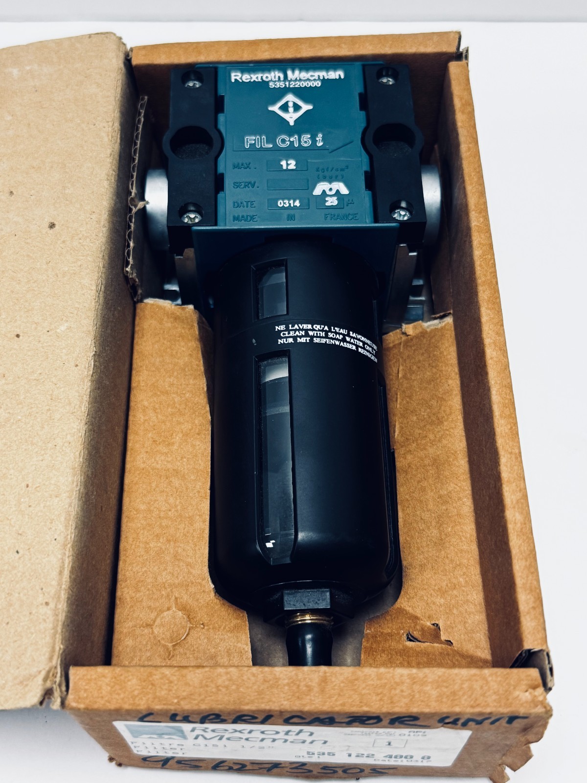Rexroth Mecman 5351224000 FIL C15i G1/2 Pneumatic Air Filter 12 Bar New NOS
