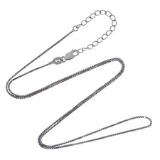 Box Chain Necklace  Italian Vintage Sterling Silver 925  18"-20"