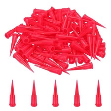 100Pcs 0.26mm Plastic Tapered Pinhead, 25 Gauge TT Blunt Tip, Transparent Red