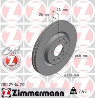 2X Bremsscheibe Coat Z Zimmermann 200.2534.20 FüR J11 Kadjar Trail Qashqai 2 Tce
