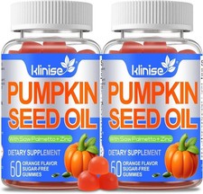2 Pumpkinseed Oil With Saw Palmetto  Zinc 60 Gummies Orange Flavor Sugar Free