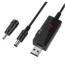 USB to 9v, 5v to 12v Step Up, USB Cable DC 5V 5V to 9/12V With Display 1 Pack