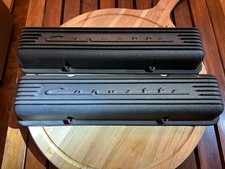 Black Finned Corvette Script Valve Covers For Small Block Chevy 3767493 Lester