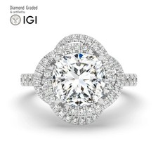 Cushion Diamond Engagement Ring Platinum Labgrown 2.80 Ct Solitaire