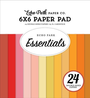 New! Echo Park Paper WARM ESSENTIALS 6x6 Scrapbook Paper Cardstock Pad