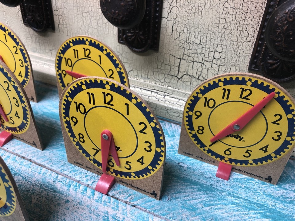 Judy Instructo 6 MINI CLOCKS Classroom Homeschool Analog Time Teaching Set. eBay