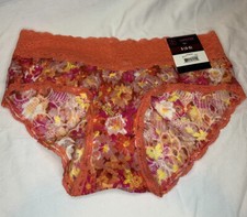 No Boundaries Lace Hipster Panties Size S 3-5 Orange Multicolor Design