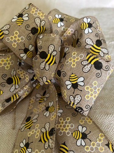 Burlap Bow,| Handmade, , Multiple Use, Easter, Colorful Spring,Basket Bows - Picture 4 of 12