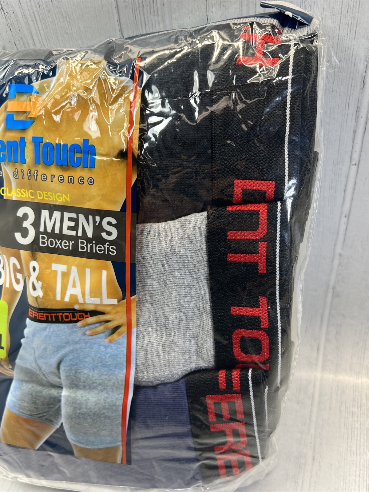 Different Touch Mens Underwear Multicolor Classic Boxer Briefs Size 4XL Set Of 3