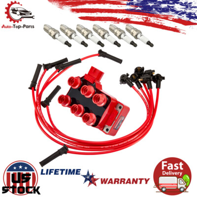 For 1996-2000 Ford Sable 3.0L FD480 DG452 Ignition Coil & Spark Plugs w/Wire Set