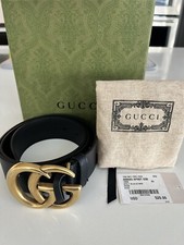 Authentic Gucci Marmont Leather Belt Gold GG 85cm 2022