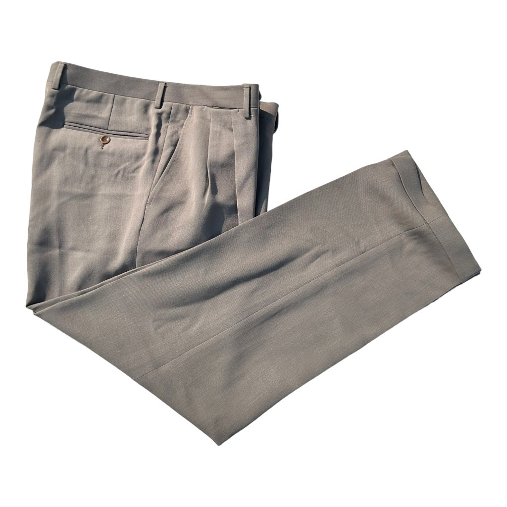 Canali Mens Dress Pants Gray Pockets 100% Wool It… - image 1