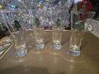 TIENSHAN HOLIDAY HOSTESS PILSNER BEER GLASSES CHRISTMAS TREE 4 VGC — photo 1