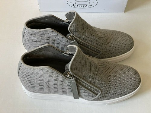 Steve Madden Camden Grey Knit Wedge Sneakers Side Zip Women's Size 10M NIB  193408574409 | eBay