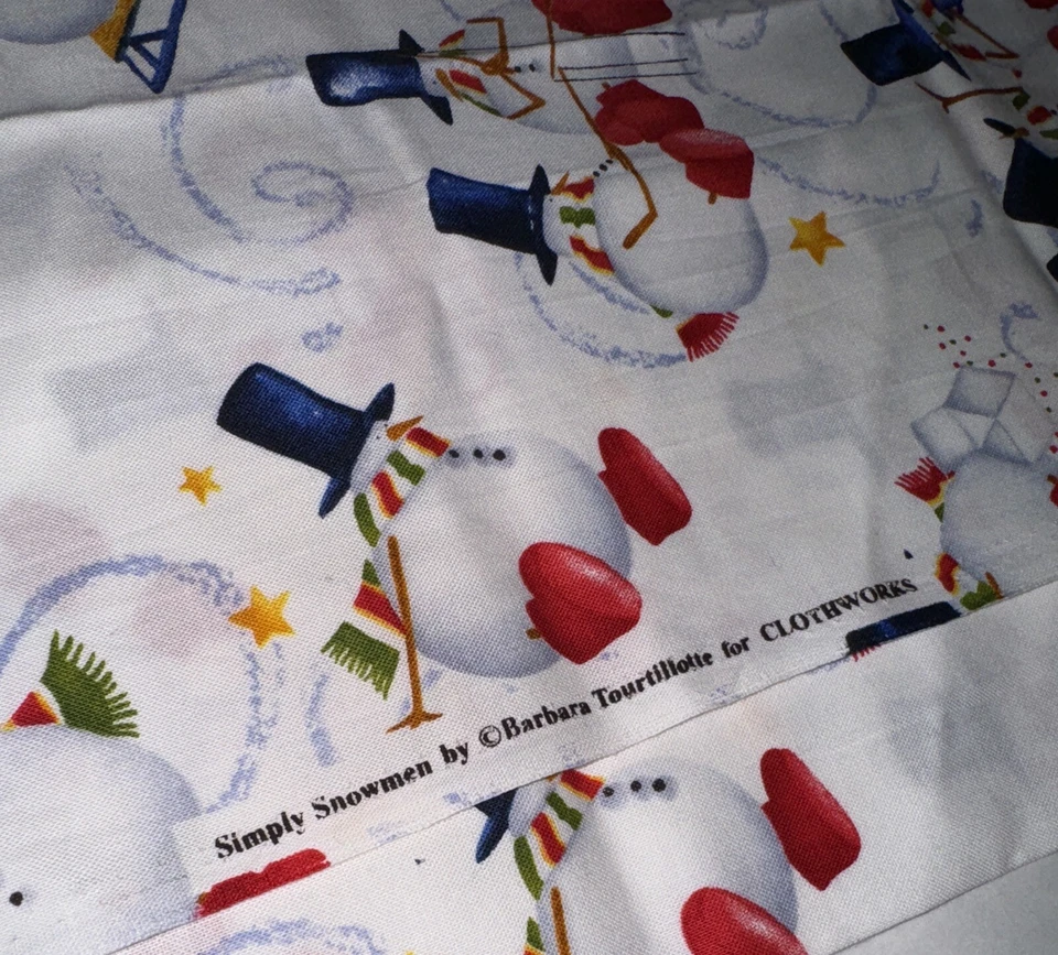 SIMPLY SNOWMEN by Barbara Tourtillotte CLOTHWORKS 19" x 44" Fabric Remnanent - Image 4 of 4