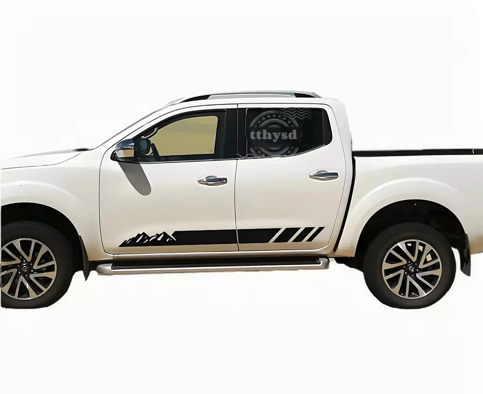 适用于日产 Navara Np300 山地条纹图形贴纸乙烯基 2 件 全新 — 第 3/4 张图片