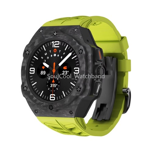 Luxury Carbon Fiber Rugged Case Band For Samsung Galaxy Watch Ultra/Ultra 2 47mm - Picture 10 of 31