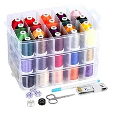 Machine Embroidery Thread Polyester 63 Colors With Plastic Storage Box For Embro