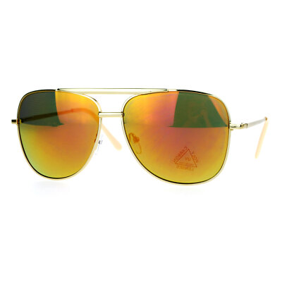 Square Aviator Sunglasses Oversized Retro Shades Gold Frame Unisex Pilot Glasses Oversized Vintage Classic Gold Wire Metal Frame Aviator  main image 4