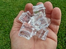 Home Security Fake Faux Acrylic Ice Cubes Crystal Clear 12 Pack 3/4 Inch Square