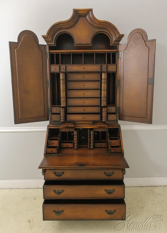 58440EC: THEODORE ALEXANDER Leather Wrapped Secretary Desk - Image 3 of 4