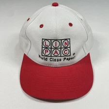 LINPAC World Class Paper Hat Cap Men’s Red White Strapback Embroidered